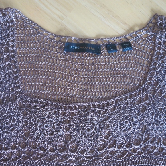 BCBG MaxAzria Gold-Brown Crochet Top - Picture 4 of 8